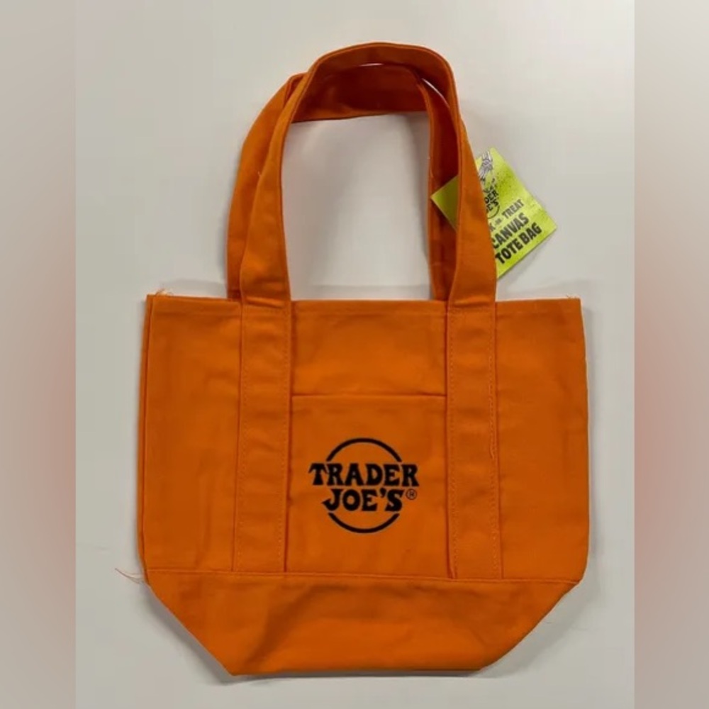 Trader Joe's Orange Halloween Mini Tote Bag